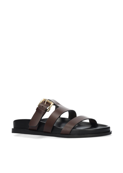 SLIPPER RIEM GESP BRUN