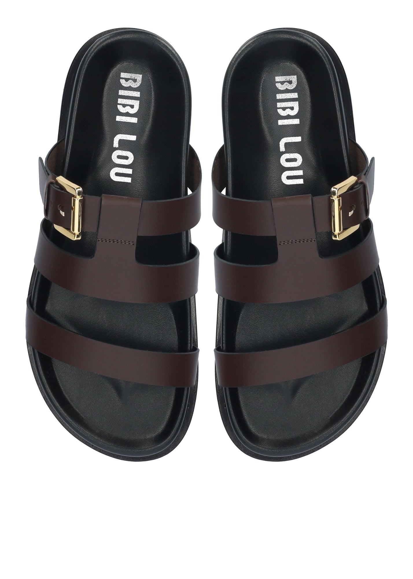 SLIPPER RIEM GESP BRUN
