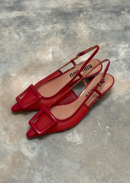 BIBI LOU - SLINGBACK BOUKLE ROUGE