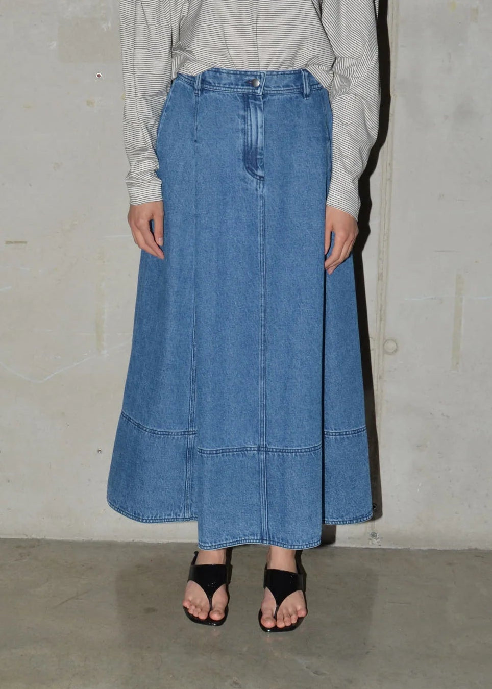 SHADOW SKIRT LONG DENIM