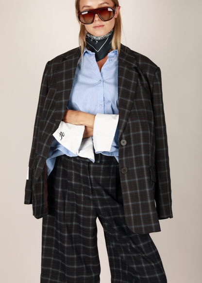 NOTED ANTWERP - CARLI BLAZER CHECKERED BLU/RED