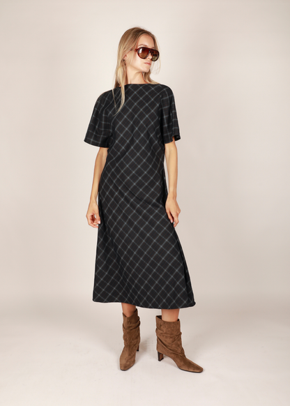 NOTED ANTWERP - CIM DRESS CHECKERED BLU/RED
