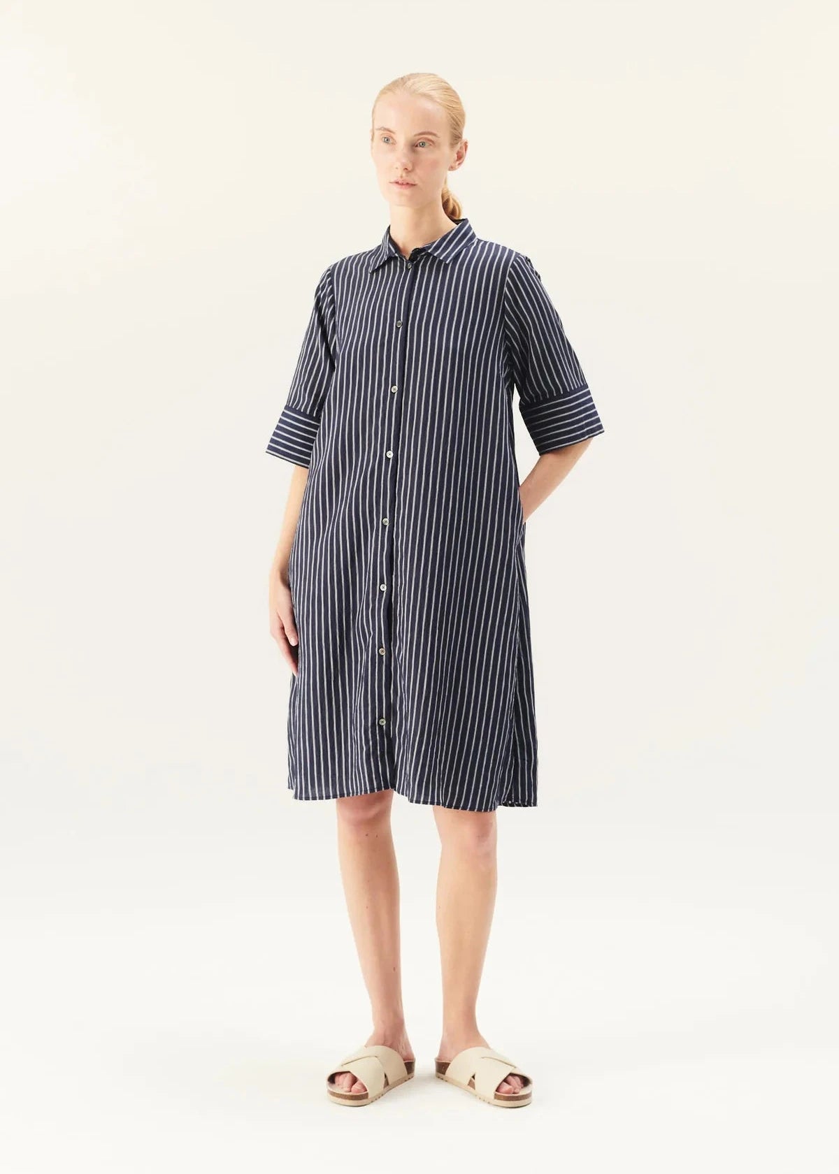 RUE DE TOKYO - Dale dress pinstripe profile