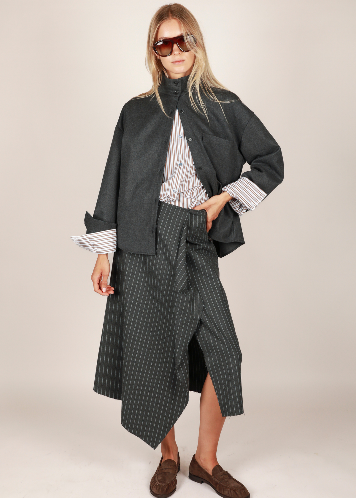 NOTED ANTWERP - DODO WRAP SKIRT GREY