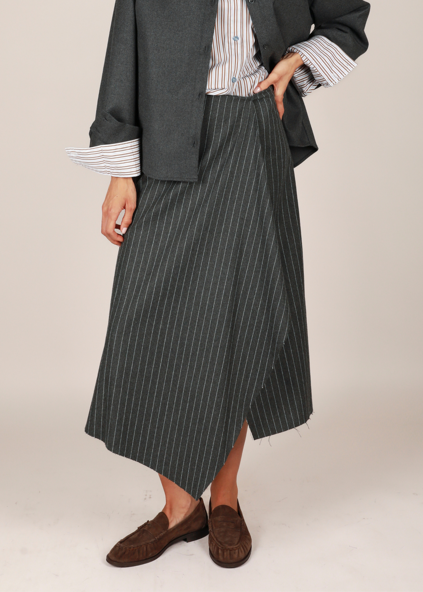 NOTED ANTWERP - DODO WRAP SKIRT GREY