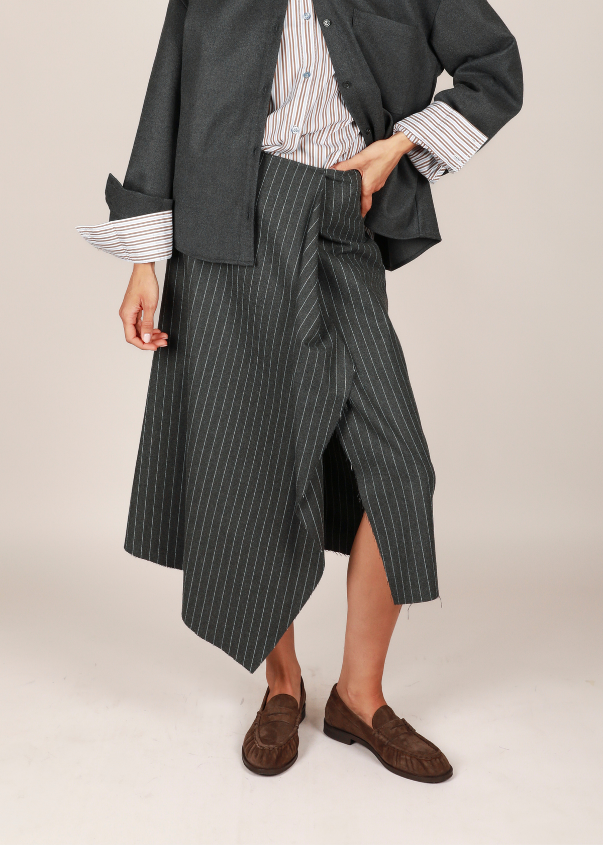NOTED ANTWERP - DODO WRAP SKIRT GREY