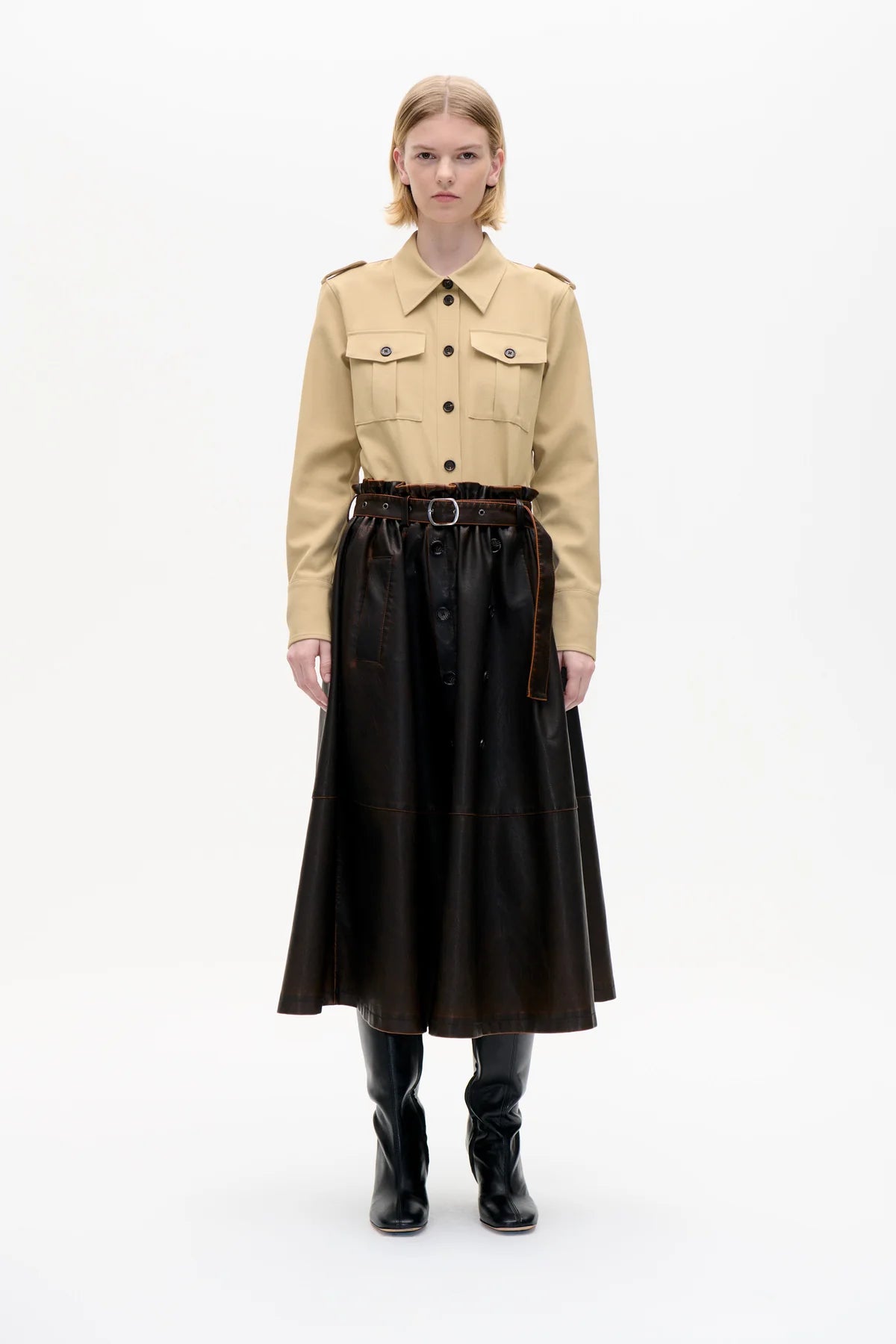 BAUM UND PFERDGARTEN-SAIMI SKIRT VOLANT BROWN
