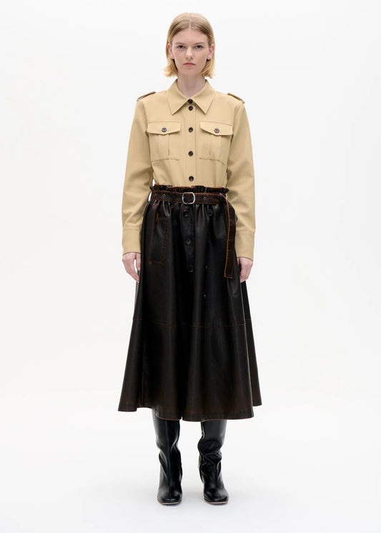 SAIMI JUPE VOLANT BROWN