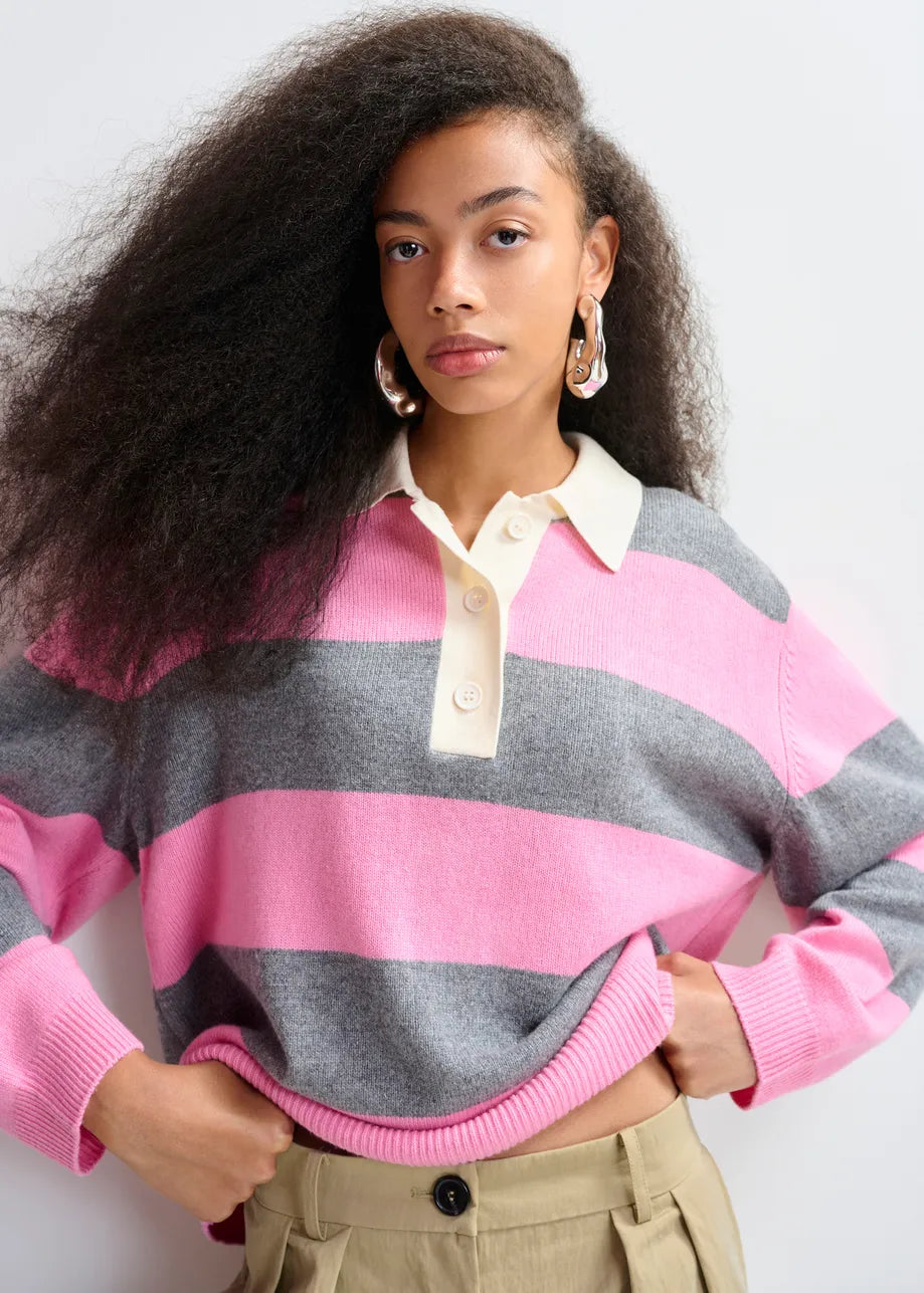 JARN POLO STRIPED PINK