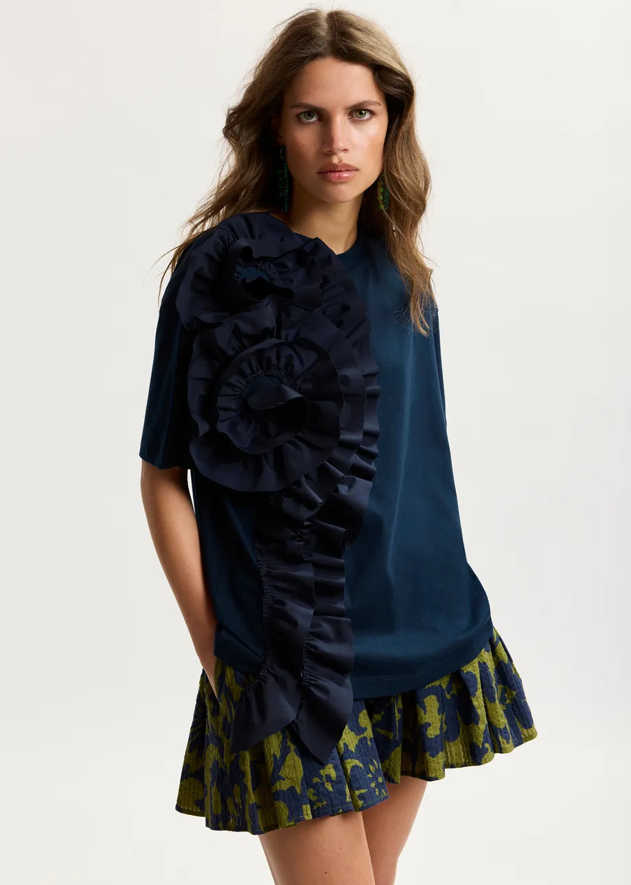 JIDOLE TSHIRT BLUE+RUFFLE
