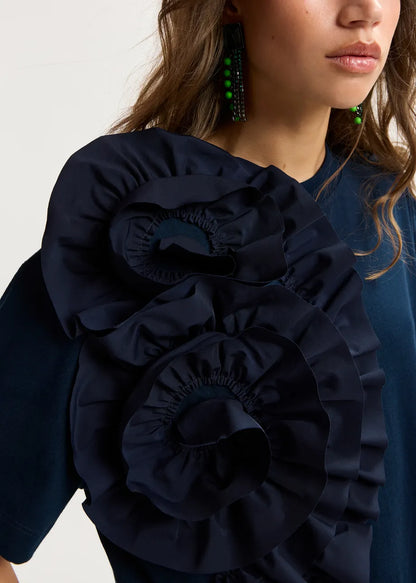 JIDOLE TSHIRT BLUE+RUFFLE