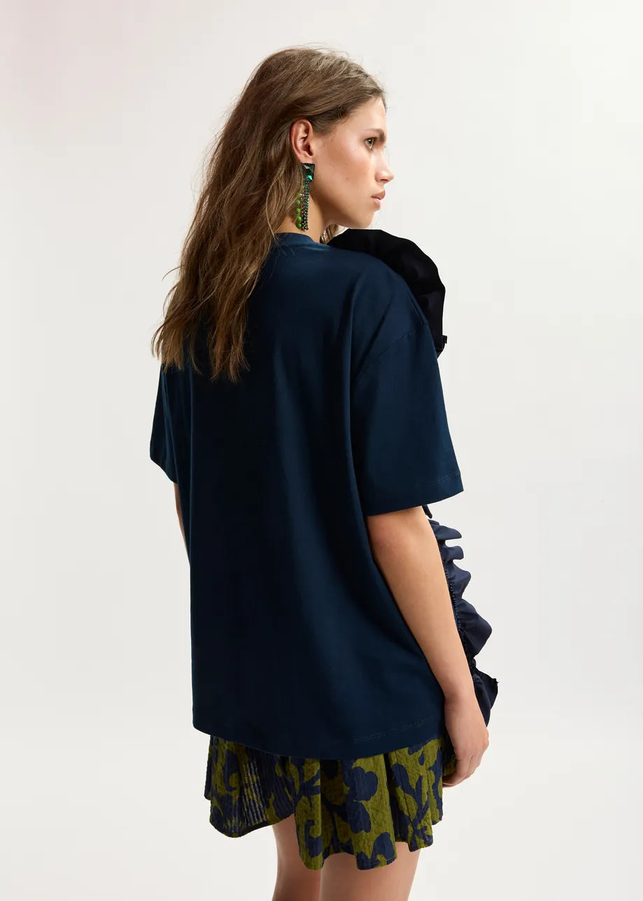 JIDOLE TSHIRT BLUE+RUFFLE