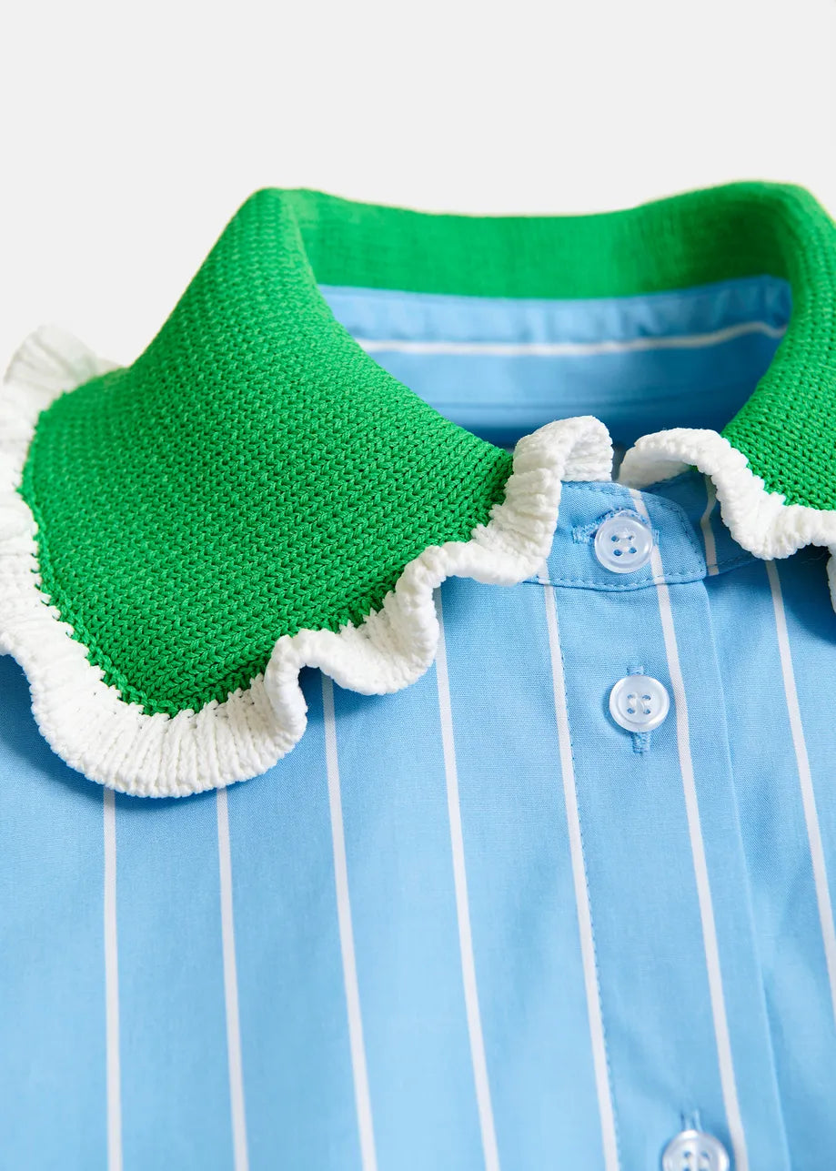 JOYFUL SHIRT CROCHET COMBO BLEU