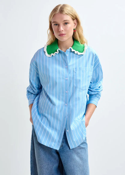 JOYFUL SHIRT CROCHET COMBO BLEU