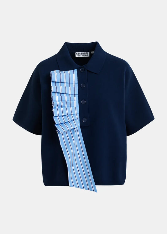 JUMBLE POLO WIT FRILL NAVY