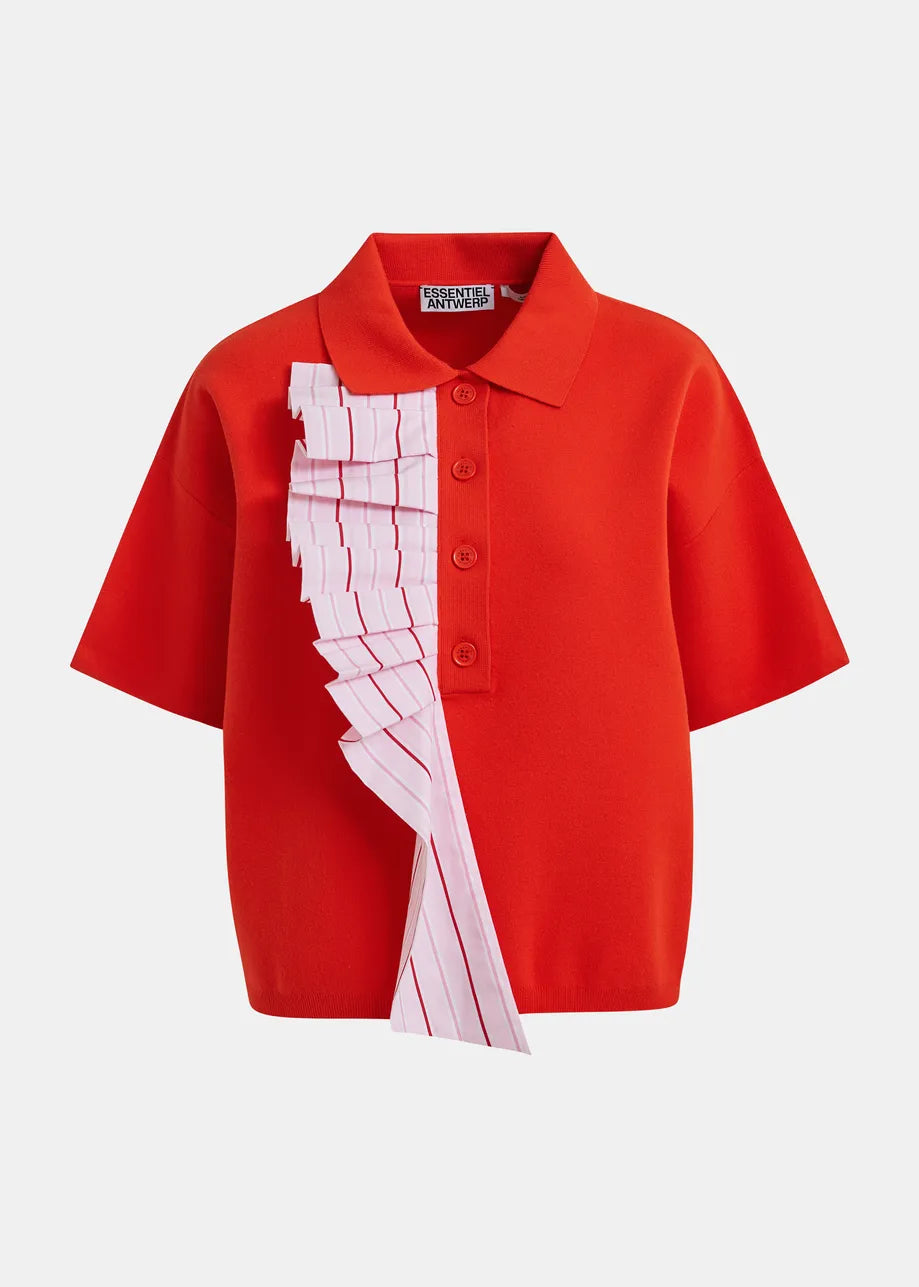 JUMBLE POLO WIT FRILL ORANGE