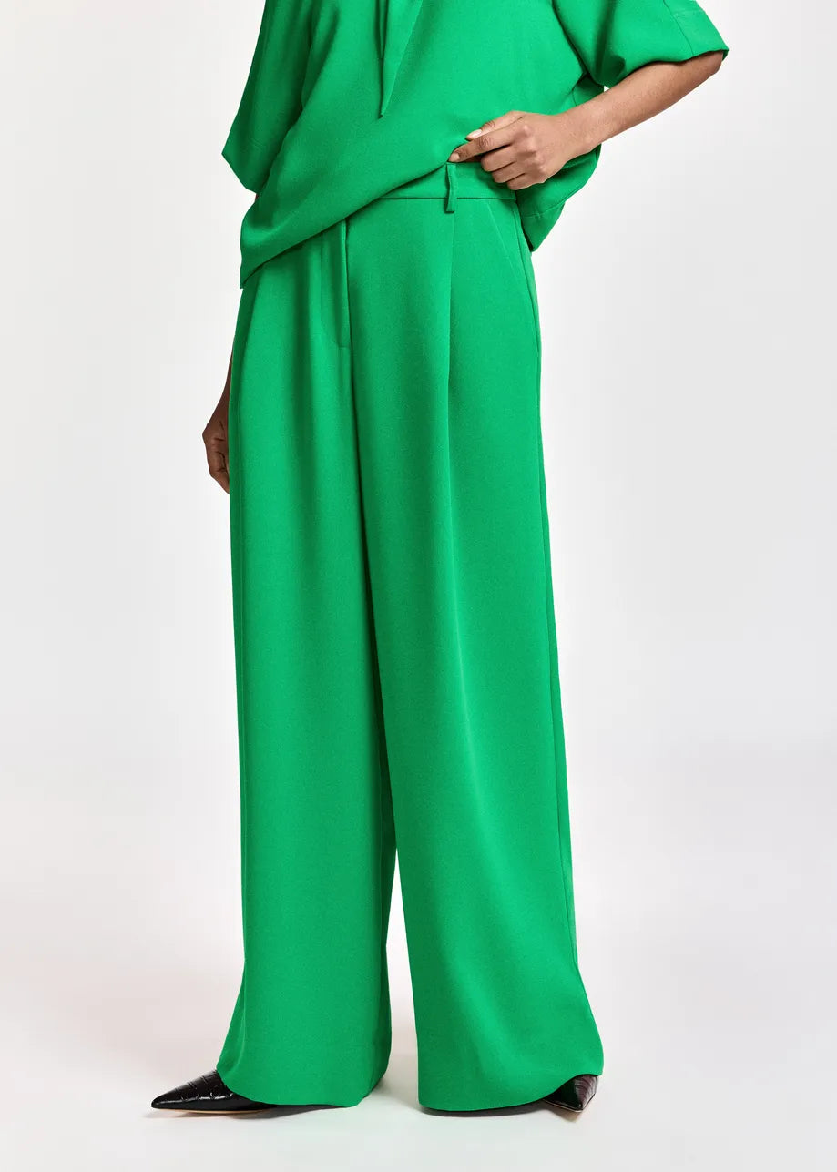 ESSENTIEL - KELSEA PANTS WIDE GREEN