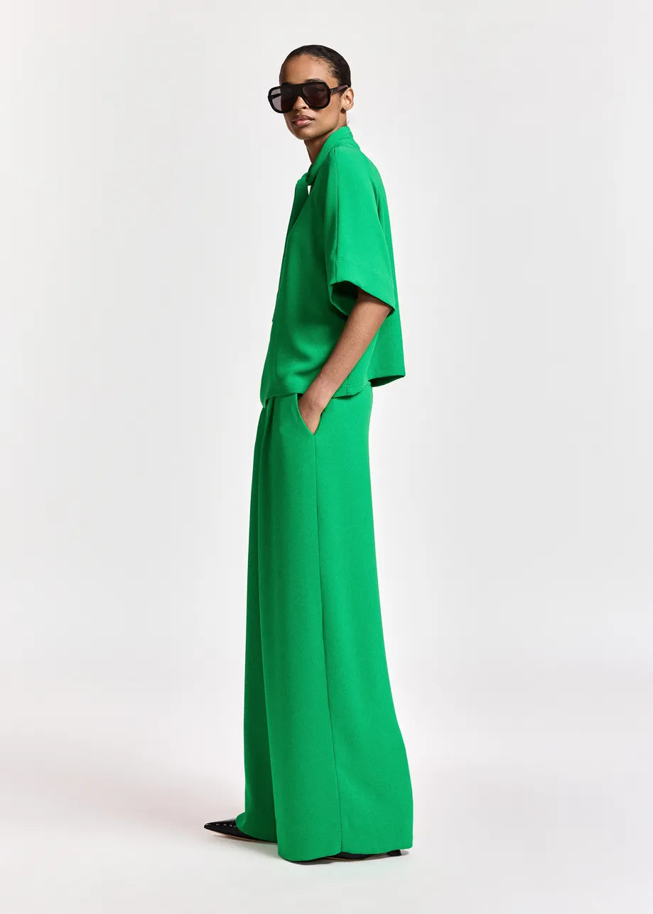 ESSENTIEL - KELSEA PANTS WIDE GREEN