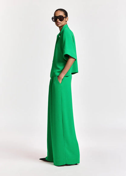 ESSENTIEL - KELSEA PANTS WIDE GREEN
