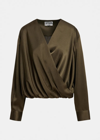 ESSENTIEL - KOLKWITZIA WRAP TOP KHAKI