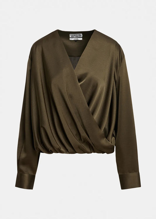 ESSENTIEL - KOLKWITZIA WRAP TOP KHAKI