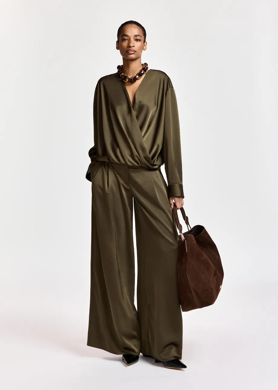 ESSENTIEL - KOLKWITZIA WRAP TOP KHAKI