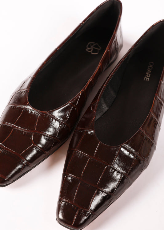 BILBAO BALLERINE CROCO BROWN
