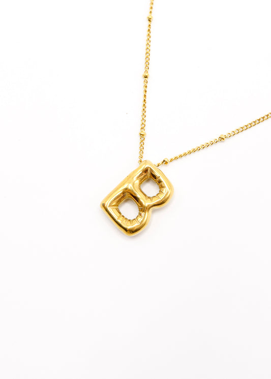 ATELIER CHAR.M - BUBBLE LETTER NECKLACE GOLD