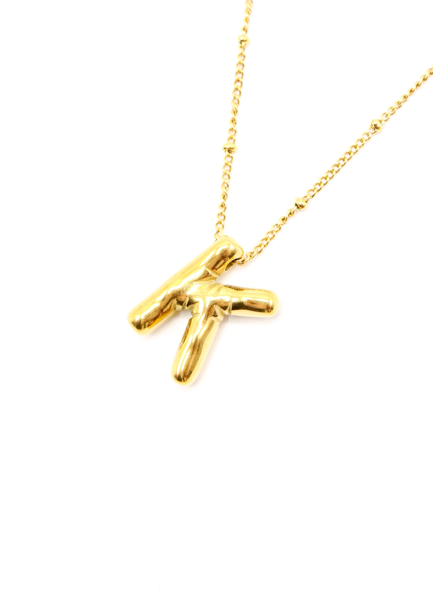 ATELIER CHAR.M - BUBBLE LETTER NECKLACE GOLD