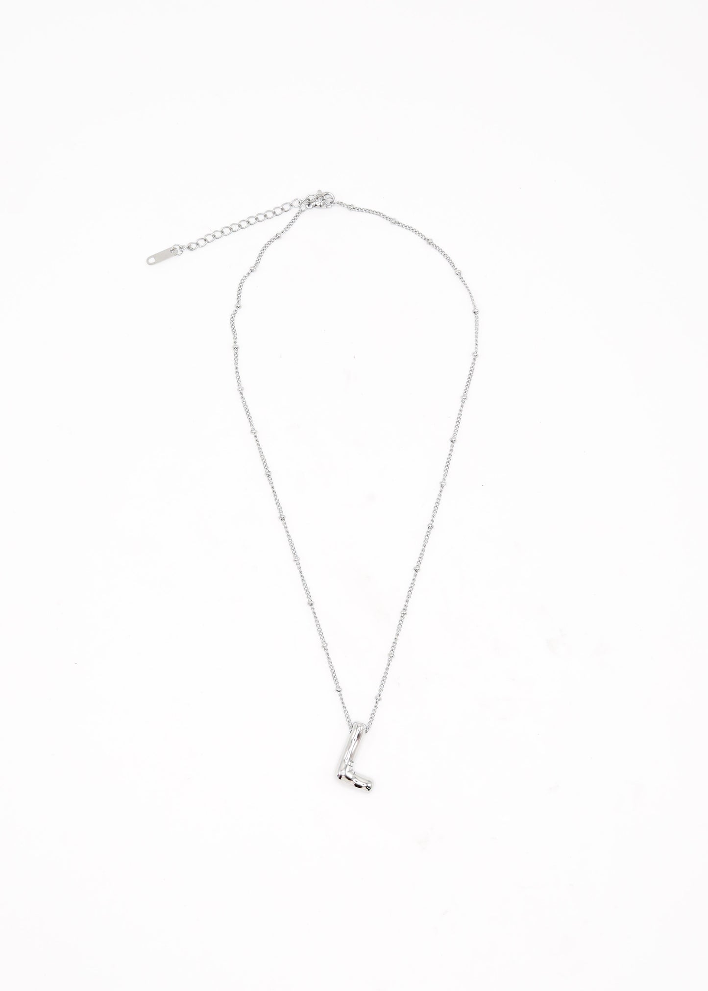 ATELIER CHAR.M - BUBBLE LETTER NECKLACE SILVER