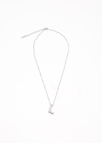 ATELIER CHAR.M - BUBBLE LETTER NECKLACE SILVER