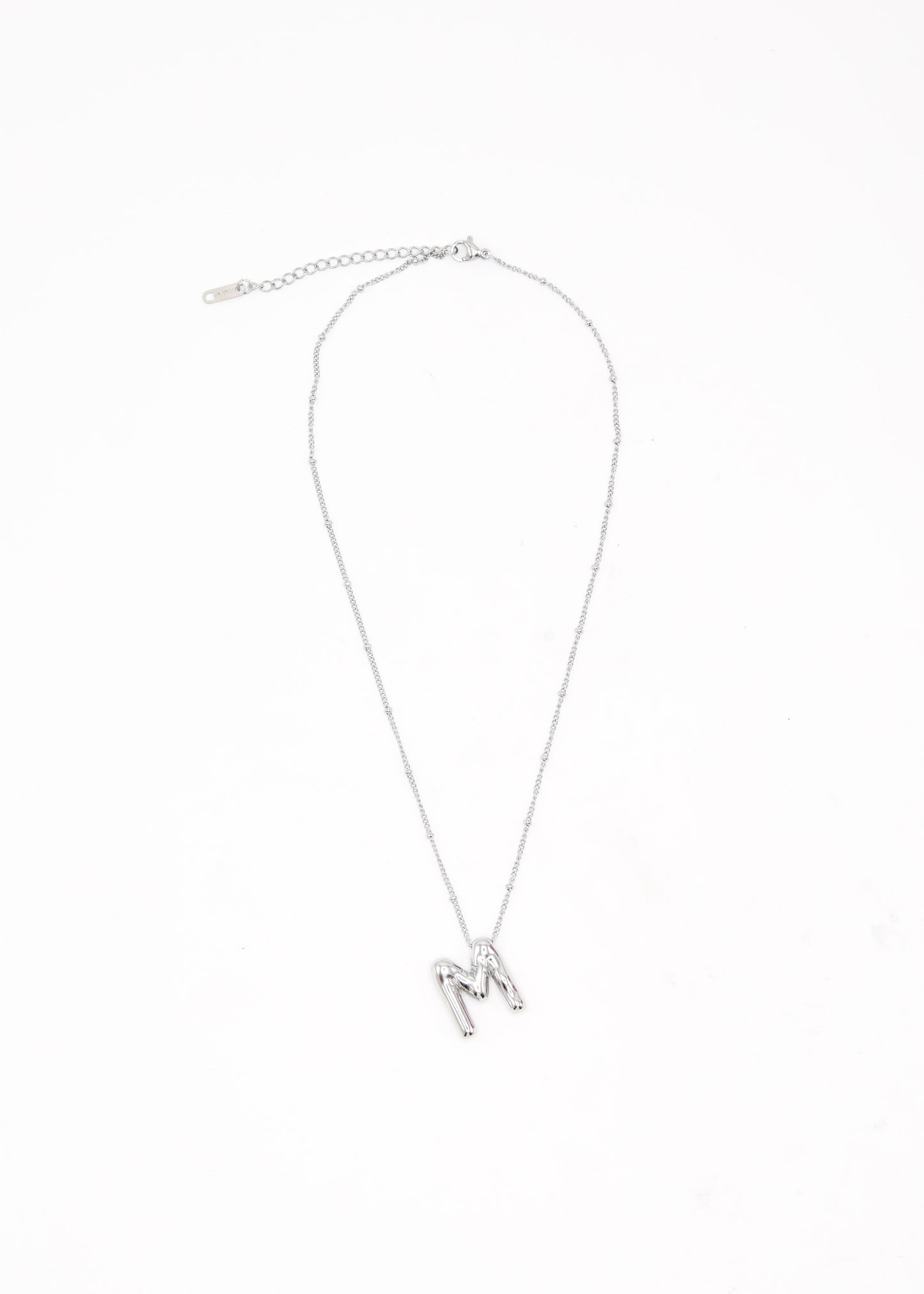 ATELIER CHAR.M - BUBBLE LETTER NECKLACE SILVER