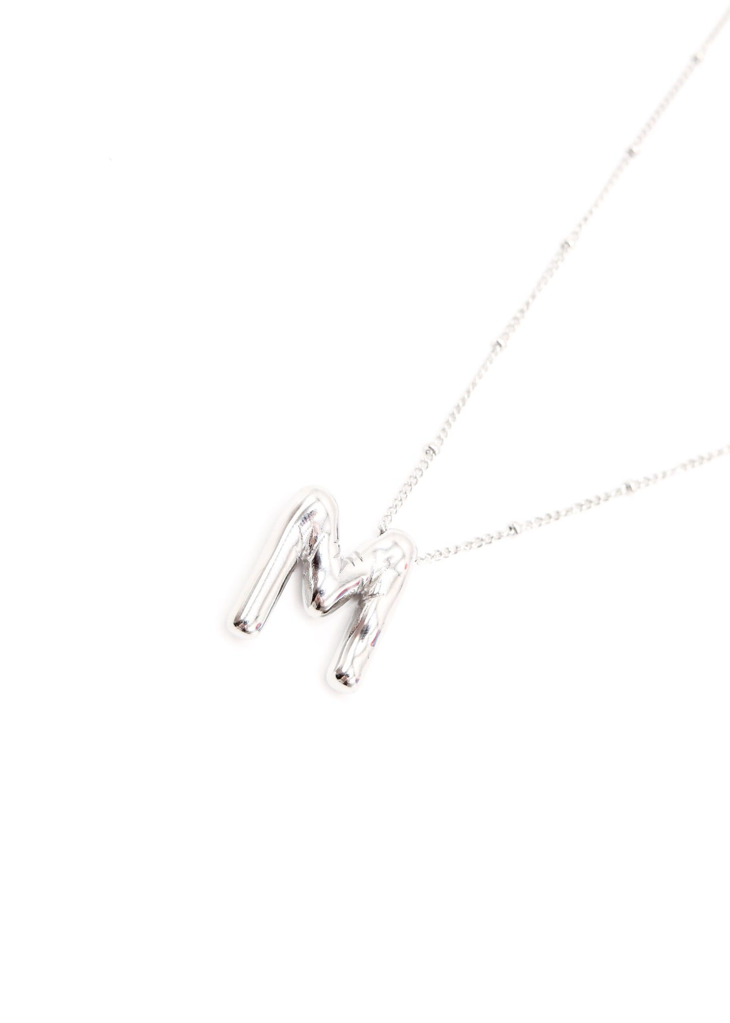 ATELIER CHAR.M - BUBBLE LETTER NECKLACE SILVER