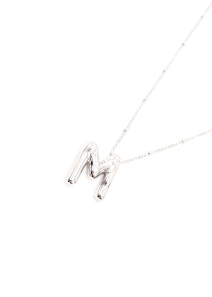 ATELIER CHAR.M - BUBBLE LETTER NECKLACE SILVER