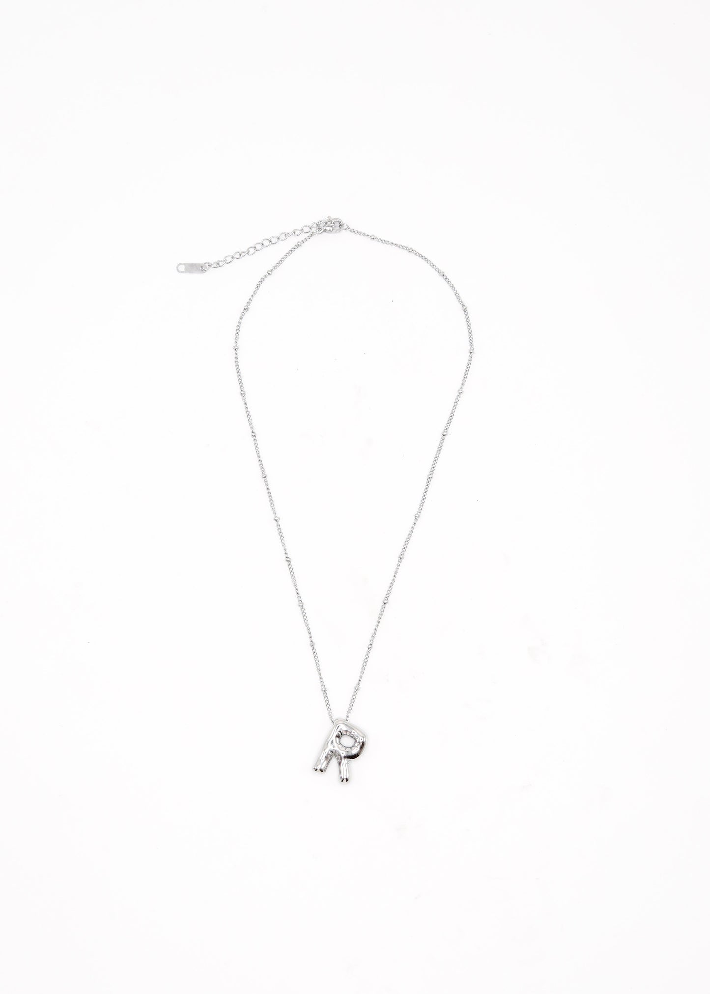 ATELIER CHAR.M - BUBBLE LETTER NECKLACE SILVER