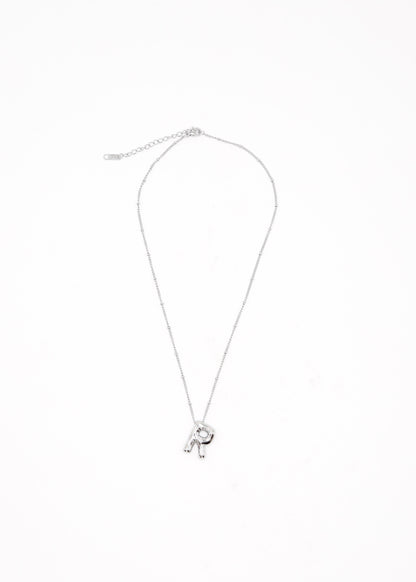 ATELIER CHAR.M - BUBBLE LETTER NECKLACE SILVER