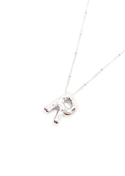 ATELIER CHAR.M - BUBBLE LETTER NECKLACE SILVER