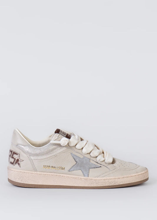 GOLDEN GOOSE - BALLSTAR NAPPA GREY SILVER