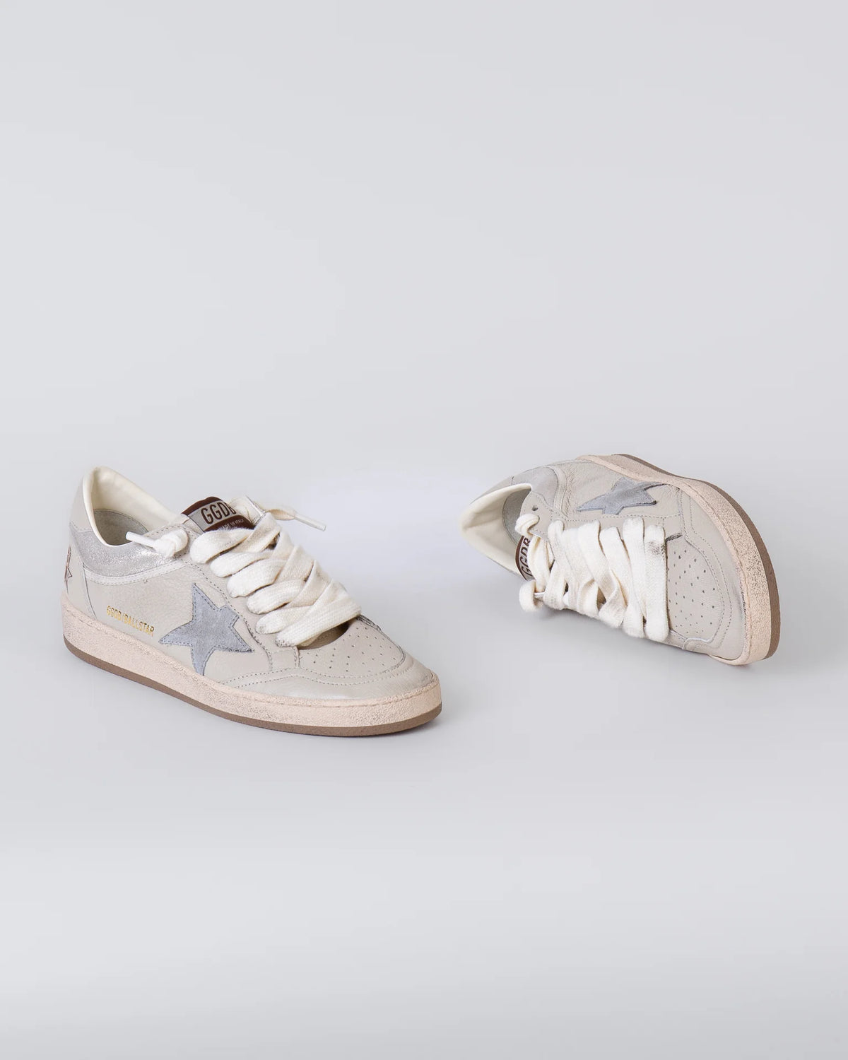 GOLDEN GOOSE - BALLSTAR NAPPA GREY SILVER