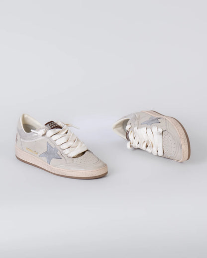 GOLDEN GOOSE - BALLSTAR NAPPA GREY SILVER