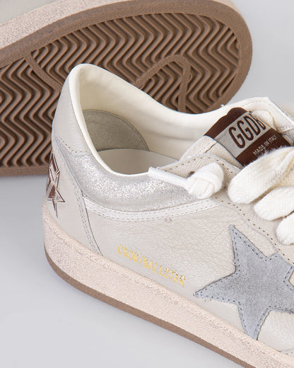 GOLDEN GOOSE - BALLSTAR NAPPA GREY SILVER