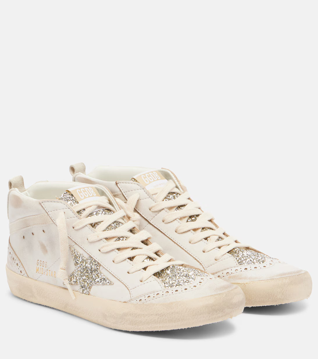 MID STAR+GLITTER+STAR SUEDE BEIGE/SILVER