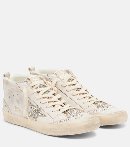 MID STAR+GLITTER+STAR SUEDE BEIGE/SILVER