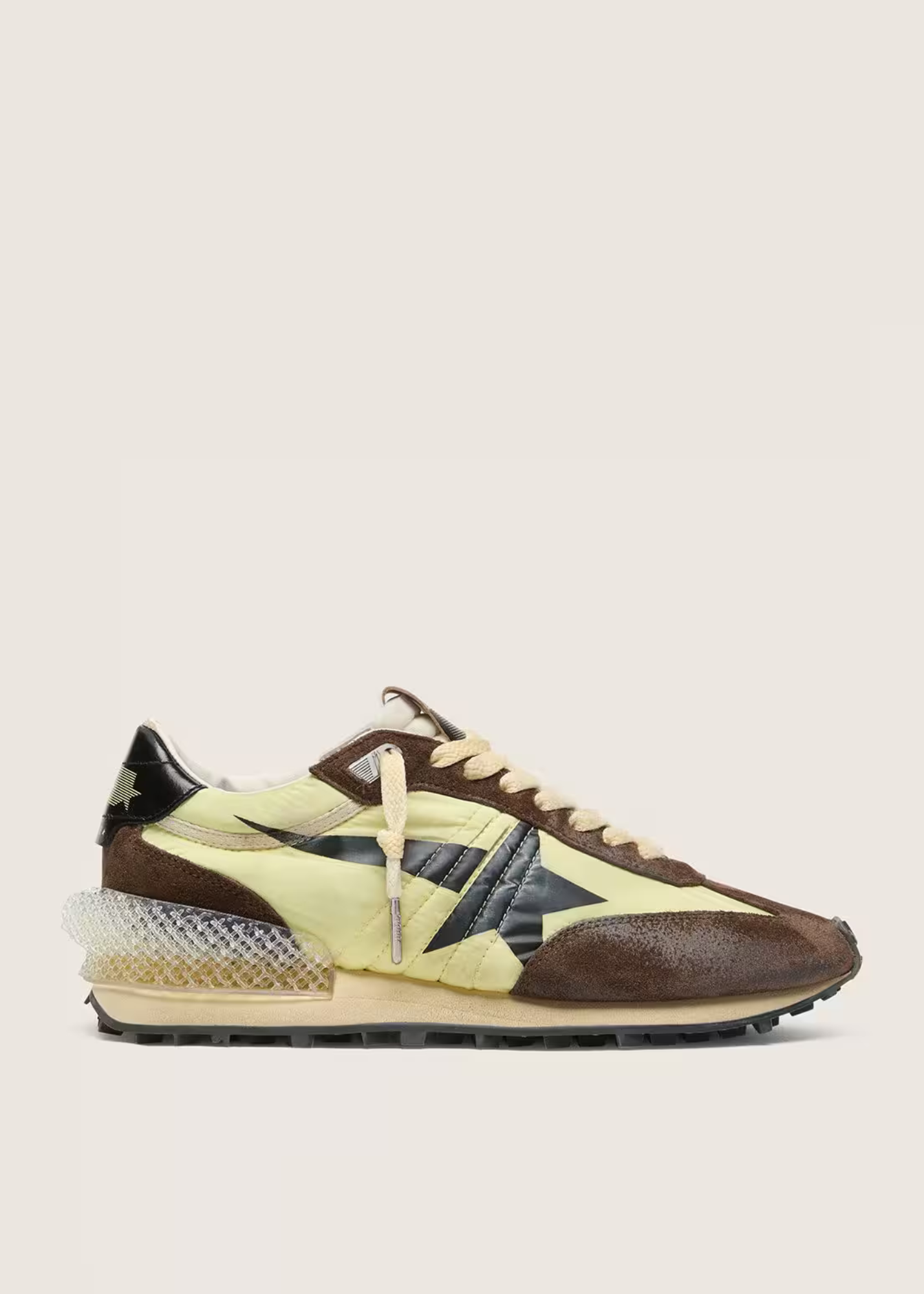GOLDEN GOOSE - RUNNING MARATHON NYLON BROWN YELLOW