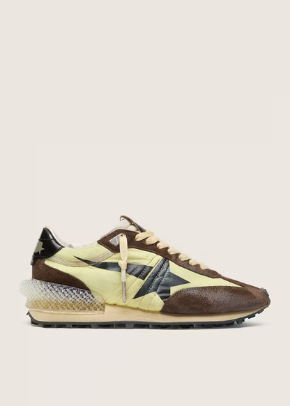 GOLDEN GOOSE - RUNNING MARATHON NYLON BROWN YELLOW