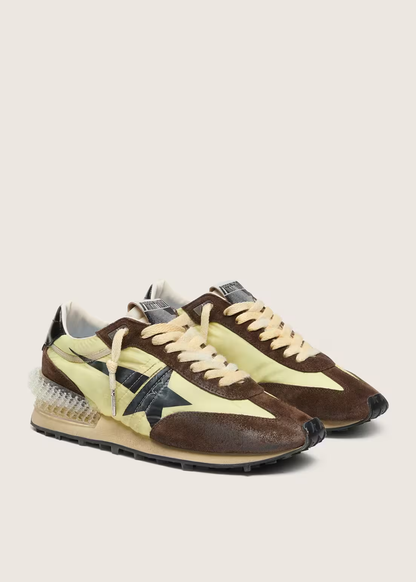 GOLDEN GOOSE - RUNNING MARATHON NYLON BROWN YELLOW