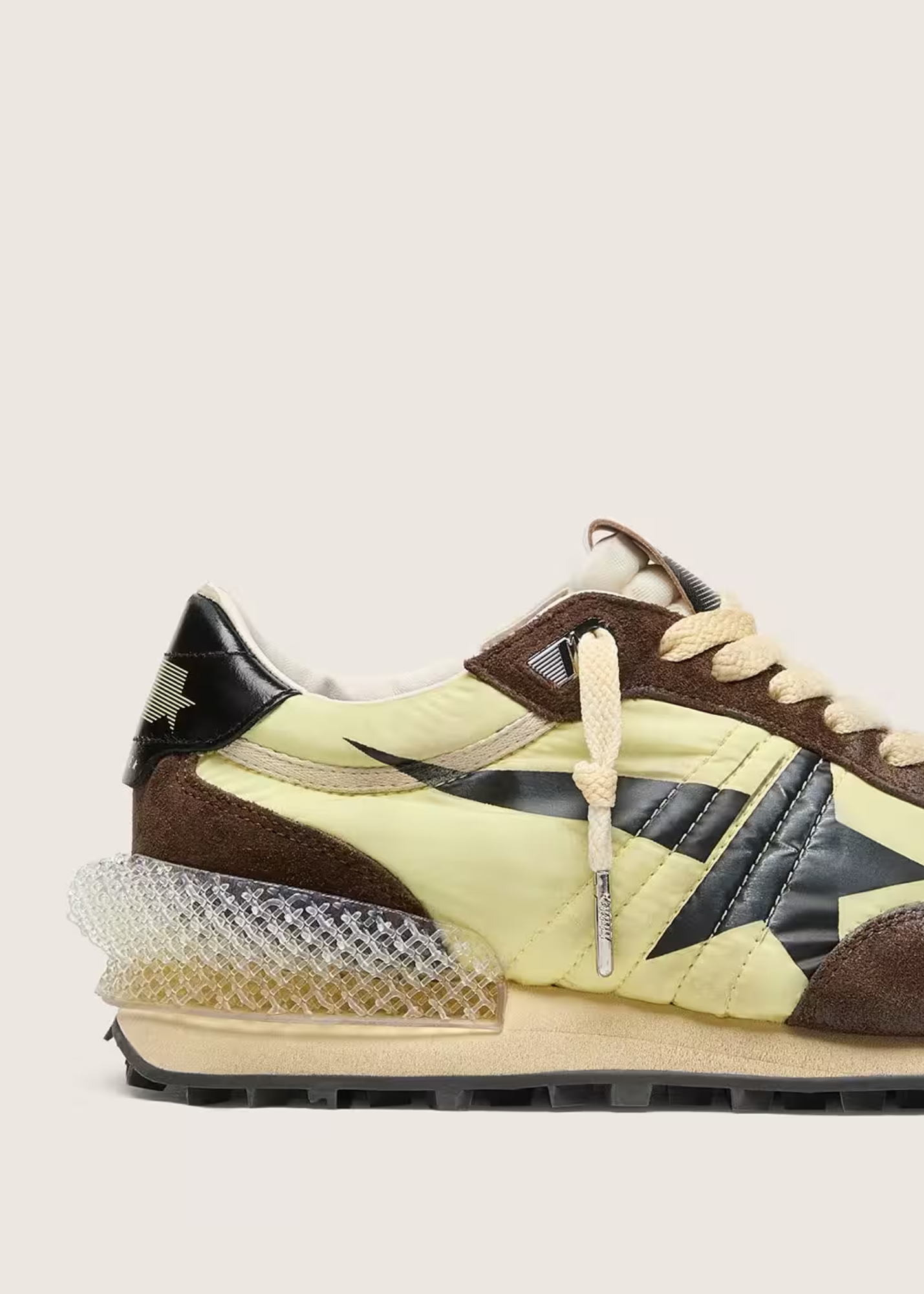 GOLDEN GOOSE - RUNNING MARATHON NYLON BROWN YELLOW