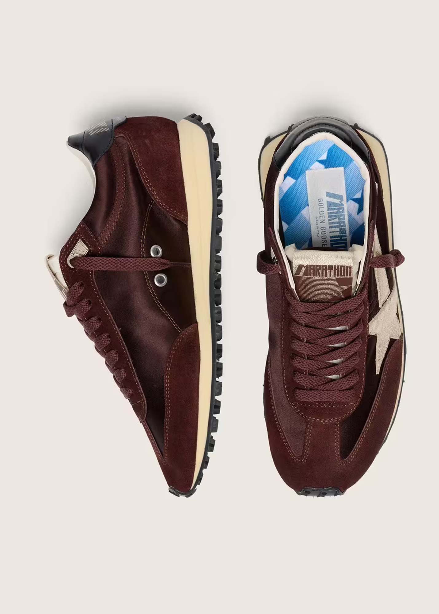 GOLDEN GOOSE - RUNNING MARATHON SATIN BROWN