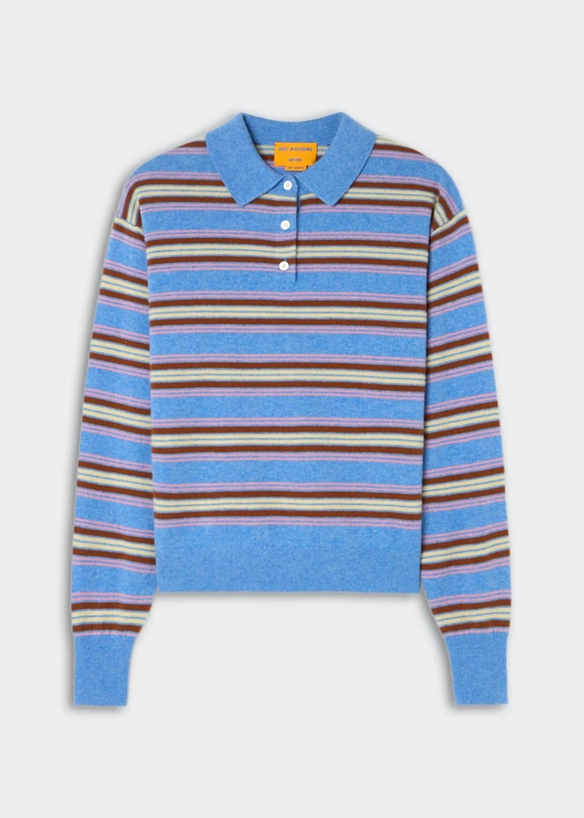 Guest in Residence Collegiate polo blue stripes burgundy. 