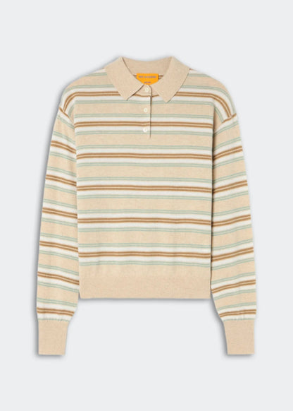 GUEST IN RESIDENCE - COLLEGIATE POLO STRIPE SANDCOMBO